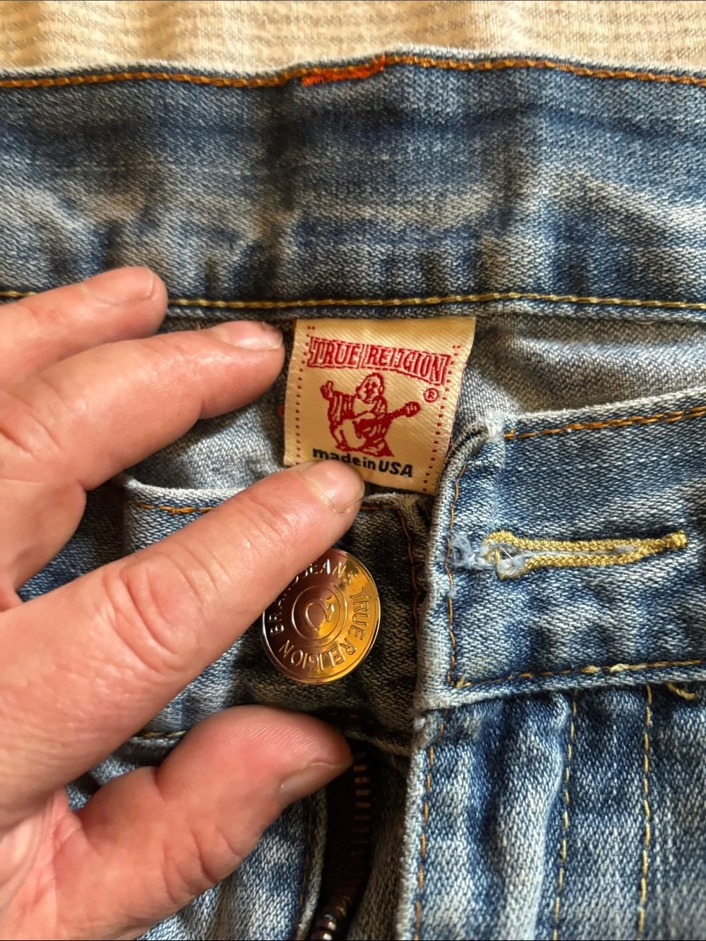 True Religion Embroidered Back-Pocket Jeans - Light Blue